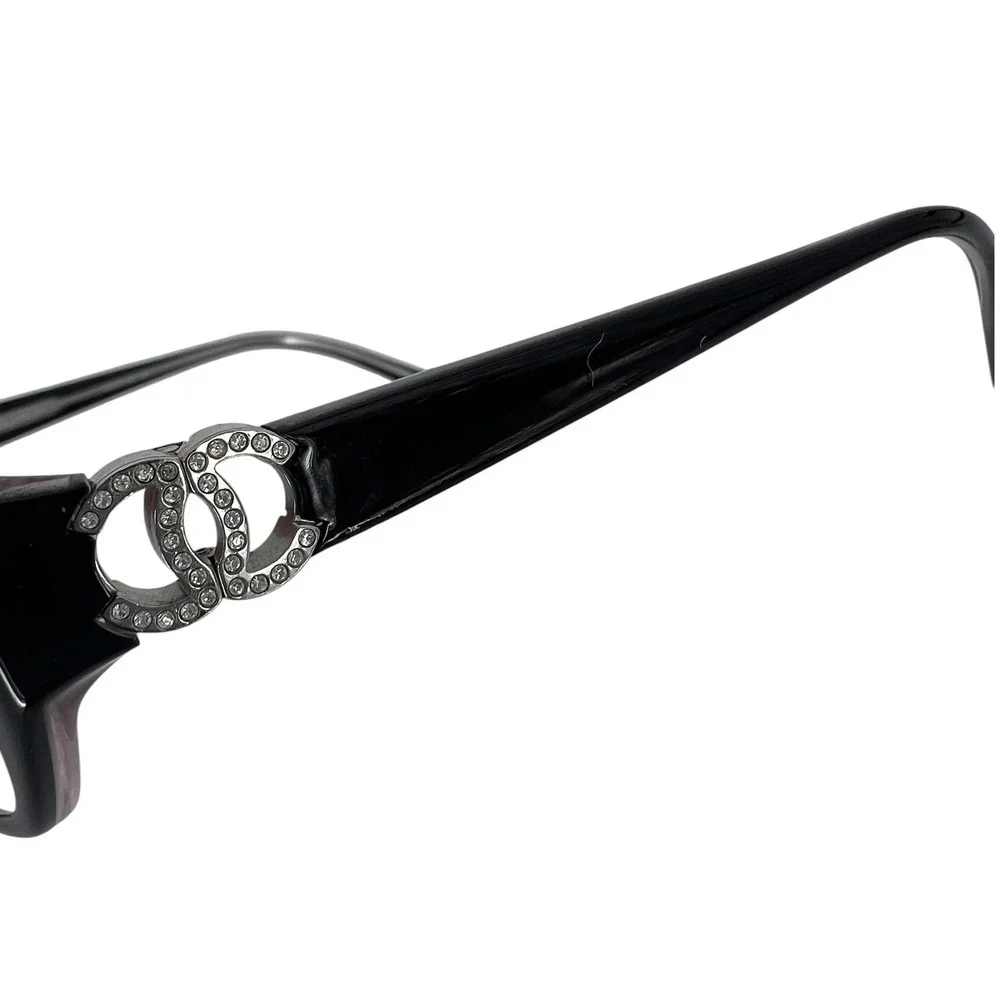 Chanel 3107B Black Crystal Logo Eyeglasses 501 with Case